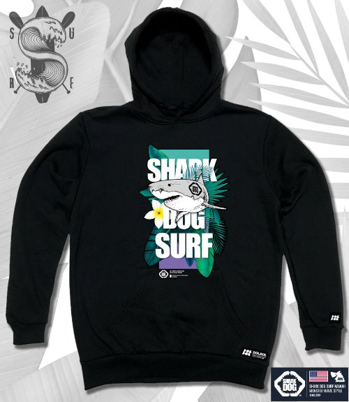 [돌돌컴퍼니] SHARK-DOG-HOODY-165 샤크독 서핑 하와이 캐릭터 그래픽 디자인 그래피티 후드티 후디