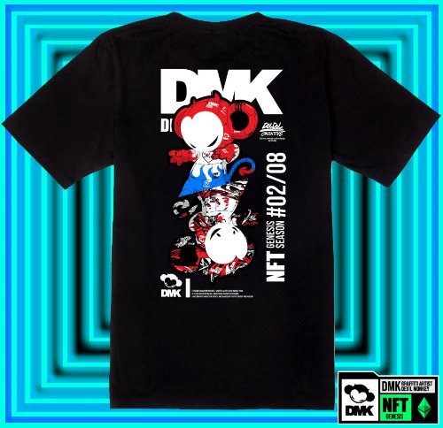 [돌돌] DMK_T-shirts_137 그래피티 아티스트 데빌몽키 DMK NFT 캐릭터 그래픽 디자인 티셔츠 반팔티 티