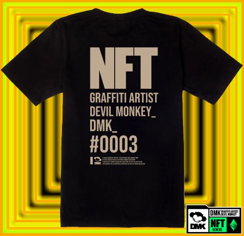 [돌돌] DMK_T-shirts_128 그래피티 아티스트 데빌몽키 DMK NFT 캐릭터 그래픽 디자인 티셔츠 반팔티 티