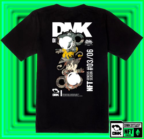 [돌돌] DMK_T-shirts_138 그래피티 아티스트 데빌몽키 DMK NFT 캐릭터 그래픽 디자인 티셔츠 반팔티 티