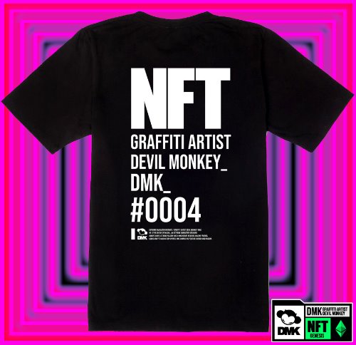 [돌돌] DMK_T-shirts_129 그래피티 아티스트 데빌몽키 DMK NFT 캐릭터 그래픽 디자인 티셔츠 반팔티 티