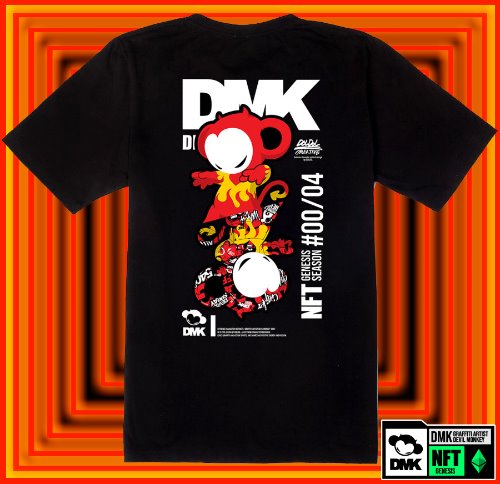 [돌돌] DMK_T-shirts_136 그래피티 아티스트 데빌몽키 DMK NFT 캐릭터 그래픽 디자인 티셔츠 반팔티 티