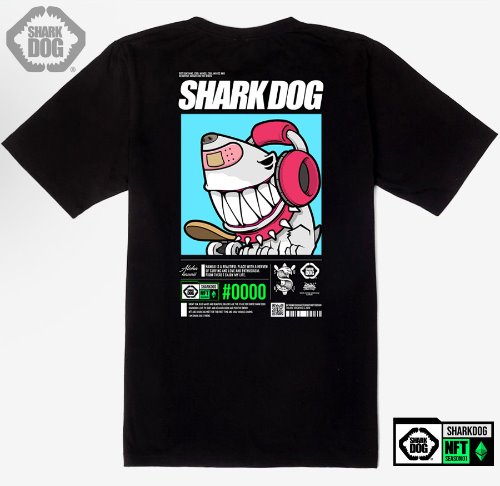 [돌돌컴퍼니] SHARK DOG_tshirts-282 샤크독 서핑 NFT PFP 캐릭터 그래픽 디자인 티셔츠 반팔티