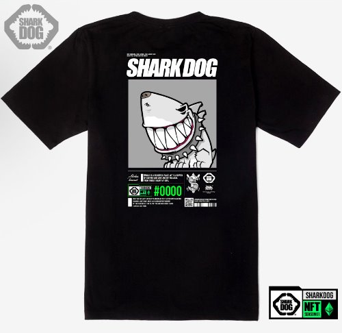 [돌돌컴퍼니] SHARK DOG_tshirts-275 샤크독 서핑 NFT PFP 캐릭터 그래픽 디자인 티셔츠 반팔티