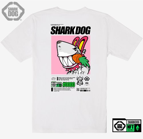 [돌돌컴퍼니] SHARK DOG_tshirts-281 샤크독 서핑 NFT PFP 캐릭터 그래픽 디자인 티셔츠 반팔티