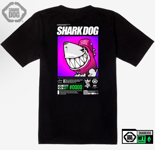 [돌돌컴퍼니] SHARK DOG_tshirts-285 샤크독 서핑 NFT PFP 캐릭터 그래픽 디자인 티셔츠 반팔티