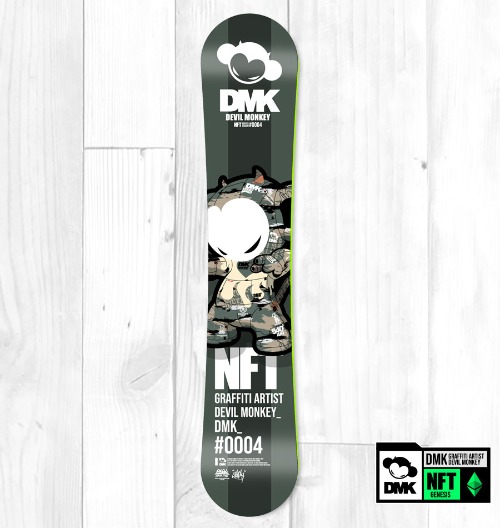 [돌돌컴퍼니] DMK_DECK_30 그래피티 아티스트 데빌몽키 DMK NFT 캐릭터 디자인 그래피티 스노우보드 데크 튜닝 스티커 스킨 데칼