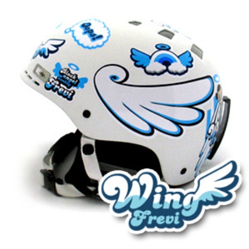 [그래피커] 0006-Wing frevi-01 윙프레비 천사 날개 원숭이 캐릭터 스노우보드 헬멧 튜닝 스티커 스킨 데칼