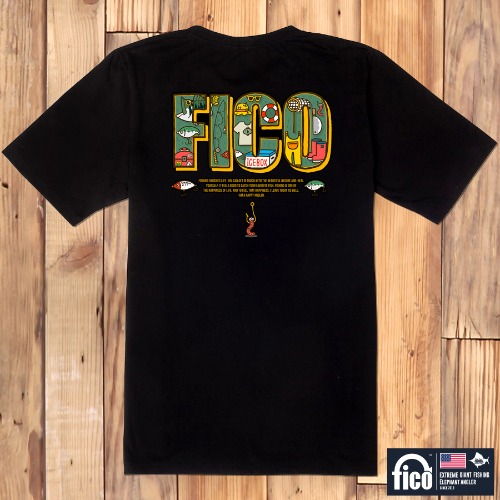 [돌돌] FICO-tshirts-104 익스트림 낚시 브랜드 피코 시즌2 한국 어종 캐릭터 그래픽 디자인 티셔츠 반팔티