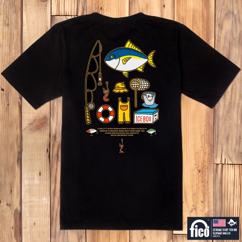[돌돌] FICO-tshirts-146 익스트림 낚시 브랜드 피코 시즌2 한국 어종 캐릭터 그래픽 디자인 티셔츠 반팔티