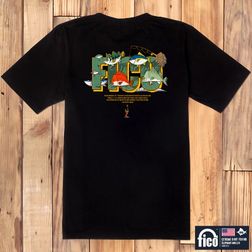 [돌돌] FICO-tshirts-102 익스트림 낚시 브랜드 피코 시즌2 한국 어종 캐릭터 그래픽 디자인 티셔츠 반팔티