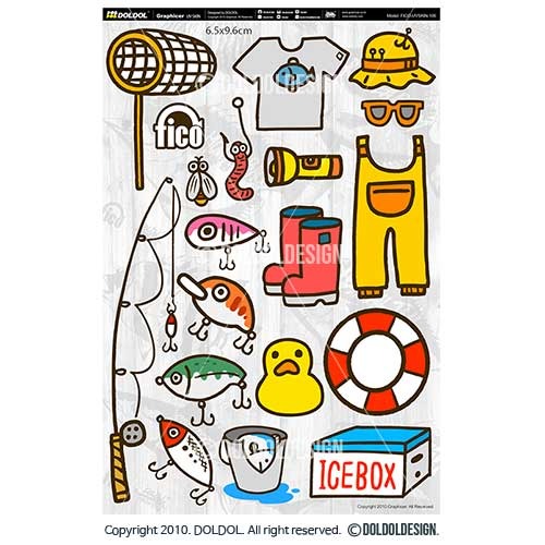 [돌돌컴퍼니] FICO-UVSKIN-Sticker-106 익스트림 낚시 브랜드 &#039;피코&#039; 시즌2 루어낚시 용품 테클박스  튜닝 스티커 스킨 데칼 그래피커